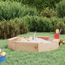 vidaXL Arenero con asientos octógono madera maciza de pino
