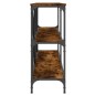 vidaXL Mesa consola hierro madera ingeniería roble ahumado 160x30x75cm