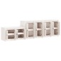 vidaXL Muebles de cocina de exterior 3 pzas madera maciza pino blanco vidaXL Muebles de cocina de exterior 3 pzas madera maciza pino blanco