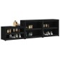 vidaXL Muebles de cocina de exterior 3 pzas madera maciza pino negro vidaXL Muebles de cocina de exterior 3 pzas madera maciza pino negro
