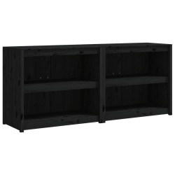 vidaXL Muebles de cocina de exterior 2 pzas madera maciza pino negro