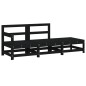 vidaXL Juego de muebles de jardín 3 pzas madera maciza de pino negro vidaXL Juego de muebles de jardín 3 pzas madera maciza de pino negro