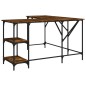 vidaXL Escritorio madera de ingeniería roble ahumado 139x139x75 cm vidaXL Escritorio madera de ingeniería roble ahumado 139x139x75 cm