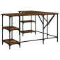 vidaXL Escritorio madera de ingeniería roble ahumado 139x139x75 cm vidaXL Escritorio madera de ingeniería roble ahumado 139x139x75 cm