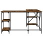 vidaXL Escritorio madera de ingeniería roble ahumado 139x139x75 cm vidaXL Escritorio madera de ingeniería roble ahumado 139x139x75 cm