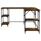 vidaXL Escritorio madera de ingeniería roble ahumado 139x139x75 cm vidaXL Escritorio madera de ingeniería roble ahumado 139x139x75 cm