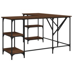 vidaXL Escritorio madera de ingeniería roble marrón 139x139x75 cm
