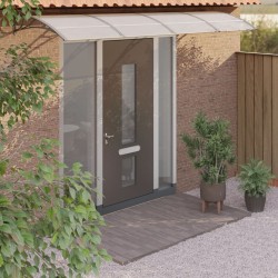 vidaXL Marquesina de puerta policarbonato gris 400x100 cm
