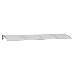 vidaXL Marquesina de puerta policarbonato gris 400x100 cm