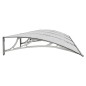 vidaXL Marquesina de puerta policarbonato gris 400x100 cm vidaXL Marquesina de puerta policarbonato gris 400x100 cm