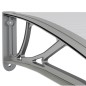 vidaXL Marquesina de puerta policarbonato gris 400x100 cm vidaXL Marquesina de puerta policarbonato gris 400x100 cm