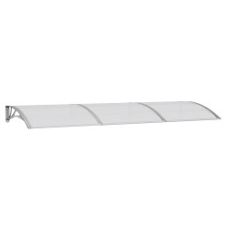 vidaXL Marquesina de puerta policarbonato gris 300x100 cm