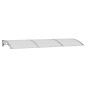 vidaXL Marquesina de puerta policarbonato gris 300x100 cm