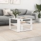 vidaXL Mesa de centro madera ingeniería blanco brillo 59,5x59,5x40 cm vidaXL Mesa de centro madera ingeniería blanco brillo 59,5x59,5x40 cm