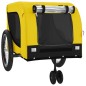 vidaXL Remolque bicicleta mascotas hierro tela Oxford amarillo negro vidaXL Remolque bicicleta mascotas hierro tela Oxford amarillo negro