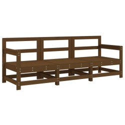 vidaXL Juego de muebles jardín 3 pzas madera maciza pino marrón miel