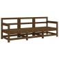 vidaXL Juego de muebles jardín 3 pzas madera maciza pino marrón miel