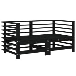 vidaXL Sofás de esquina de jardín 2 uds madera maciza de pino negro