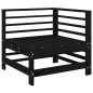 vidaXL Sofás de esquina de jardín 2 uds madera maciza de pino negro