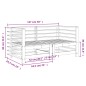 vidaXL Sofás de esquina de jardín 2 uds madera maciza de pino negro