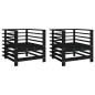 vidaXL Sillones de jardín 2 unidades madera maciza pino negro vidaXL Sillones de jardín 2 unidades madera maciza pino negro