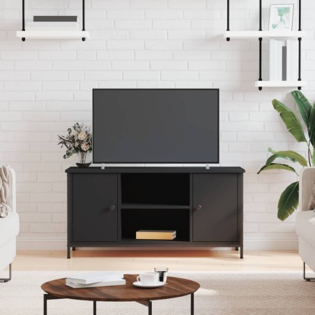 vidaXL Mueble para TV madera contrachapada negro 100x40x50 cm