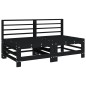 vidaXL Sofás centrales de jardín 2 uds madera maciza de pino negro vidaXL Sofás centrales de jardín 2 uds madera maciza de pino negro
