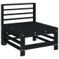 vidaXL Sofás centrales de jardín 2 uds madera maciza de pino negro vidaXL Sofás centrales de jardín 2 uds madera maciza de pino negro