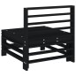 vidaXL Sofás centrales de jardín 2 uds madera maciza de pino negro vidaXL Sofás centrales de jardín 2 uds madera maciza de pino negro