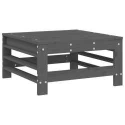 vidaXL Taburete de jardín de madera maciza de pino gris