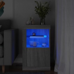 vidaXL Aparador con luces LED madera de ingeniería gris Sonoma