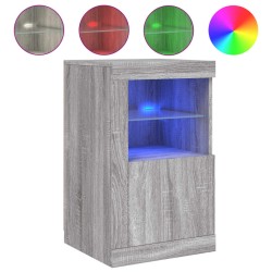 vidaXL Aparador con luces LED madera de ingeniería gris Sonoma