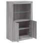 vidaXL Aparador con luces LED madera de ingeniería gris Sonoma vidaXL Aparador con luces LED madera de ingeniería gris Sonoma