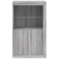 vidaXL Aparador con luces LED madera de ingeniería gris Sonoma vidaXL Aparador con luces LED madera de ingeniería gris Sonoma