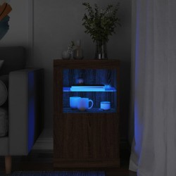 vidaXL Aparador con luces LED madera de ingeniería roble marrón