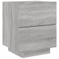 vidaXL Mesita de noche con luces LED madera de ingeniería gris Sonoma vidaXL Mesita de noche con luces LED madera de ingeniería gris Sonoma