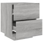 vidaXL Mesita de noche con luces LED madera de ingeniería gris Sonoma vidaXL Mesita de noche con luces LED madera de ingeniería gris Sonoma