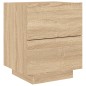 vidaXL Mesita de noche con luces LED madera de ingeniería roble Sonoma vidaXL Mesita de noche con luces LED madera de ingeniería roble Sonoma