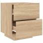 vidaXL Mesita de noche con luces LED madera de ingeniería roble Sonoma vidaXL Mesita de noche con luces LED madera de ingeniería roble Sonoma