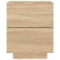 vidaXL Mesita de noche con luces LED madera de ingeniería roble Sonoma vidaXL Mesita de noche con luces LED madera de ingeniería roble Sonoma