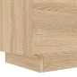 vidaXL Mesita de noche con luces LED madera de ingeniería roble Sonoma vidaXL Mesita de noche con luces LED madera de ingeniería roble Sonoma