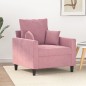 vidaXL Sillón de terciopelo rosa 60 cm vidaXL Sillón de terciopelo rosa 60 cm