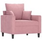 vidaXL Sillón de terciopelo rosa 60 cm vidaXL Sillón de terciopelo rosa 60 cm