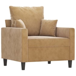 vidaXL Sillón de terciopelo marrón 60 cm