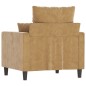 vidaXL Sillón de terciopelo marrón 60 cm vidaXL Sillón de terciopelo marrón 60 cm