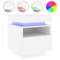 vidaXL Mesitas de noche con luces LED 2 unidades blanco 40x39x48,5 cm vidaXL Mesitas de noche con luces LED 2 unidades blanco 40x39x48,5 cm