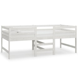vidaXL Estructura de cama madera maciza de pino blanco 90x200 cm