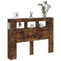vidaXL Cabecero LED madera ingeniería roble ahumado 140x18,5x103,5 cm