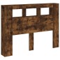 vidaXL Cabecero LED madera ingeniería roble ahumado 140x18,5x103,5 cm