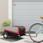 vidaXL Remolque para bicicleta hierro negro y rojo 45 kg vidaXL Remolque para bicicleta hierro negro y rojo 45 kg